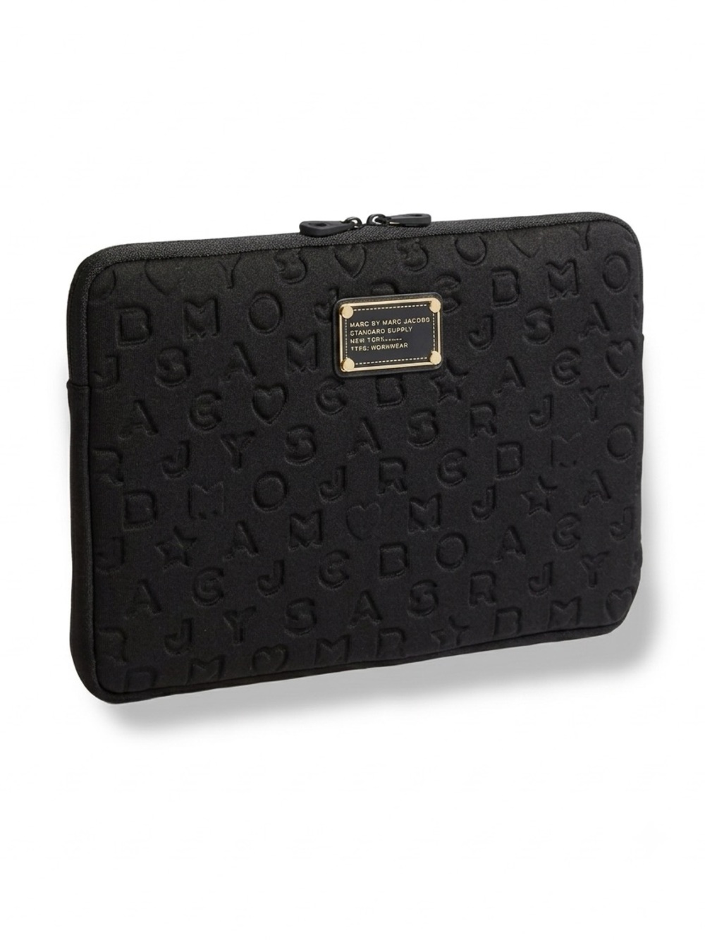Marc by Marc Jacobs Black Embossed Neoprene 13” Laptop Tablet Sleeve Case